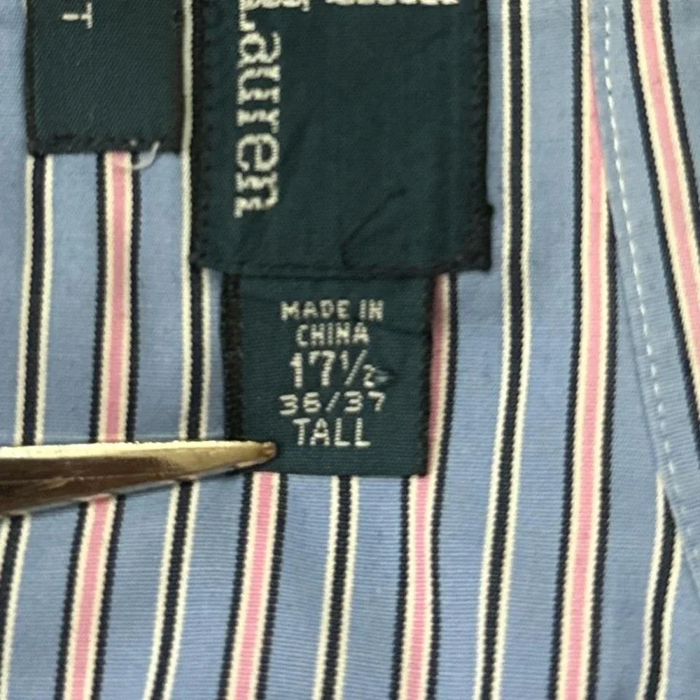 Vintage Polo Ralph Lauren Pink Blue Stripe Big & Tall Polo Shirt Classic Fit